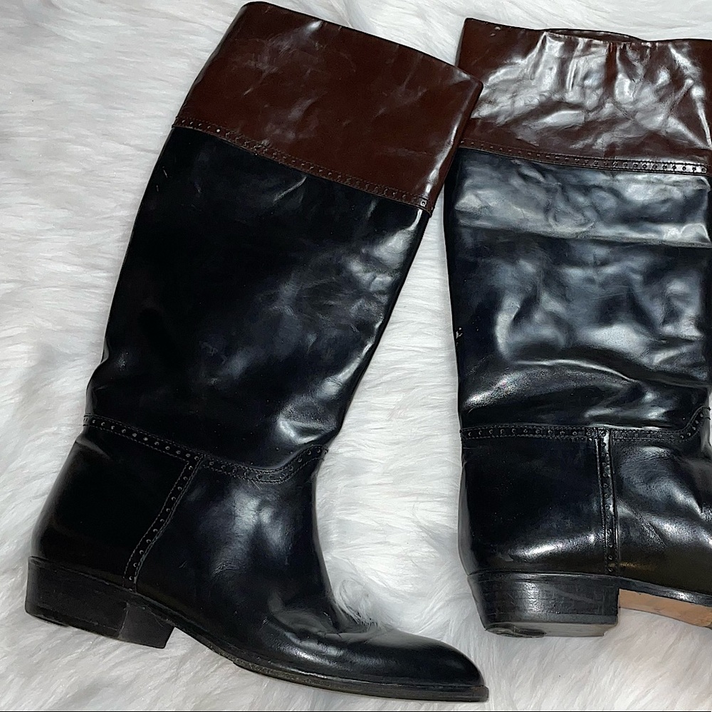 Cole Haan Two Toned Leather Riding Boots NARROW